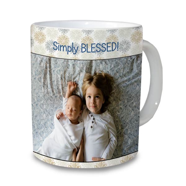 Classic photo mugs with your photo and text make the perfect gift