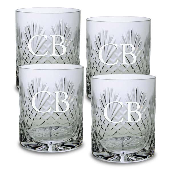 Create your own set of real crystal glasses etched with your name or monogram
