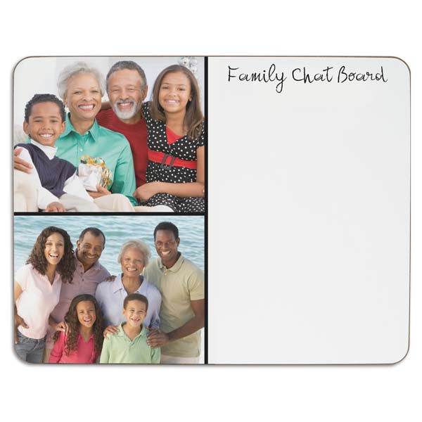 Personalized dry erase note board with photos