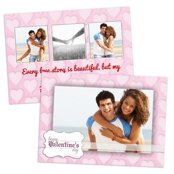 Customize the front and back of your Christmas card with our 5x7 double sided stock cards