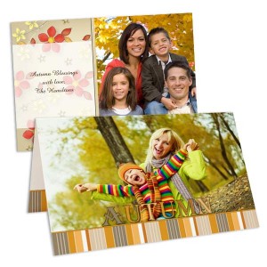 Choose from a variety of templates and add your own photo for the ultimate fall greeting.