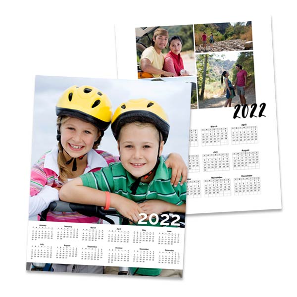 Customize your own 2022 single page wall calendar with a special photo.