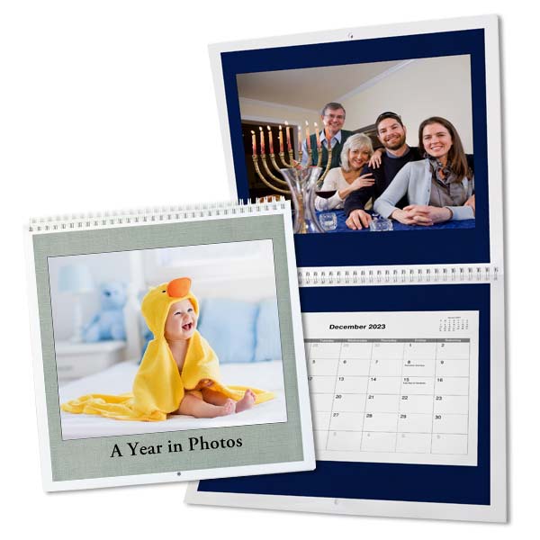 Keep track of your schedule with our 12x12 photo calendar and admire your photos everyday.