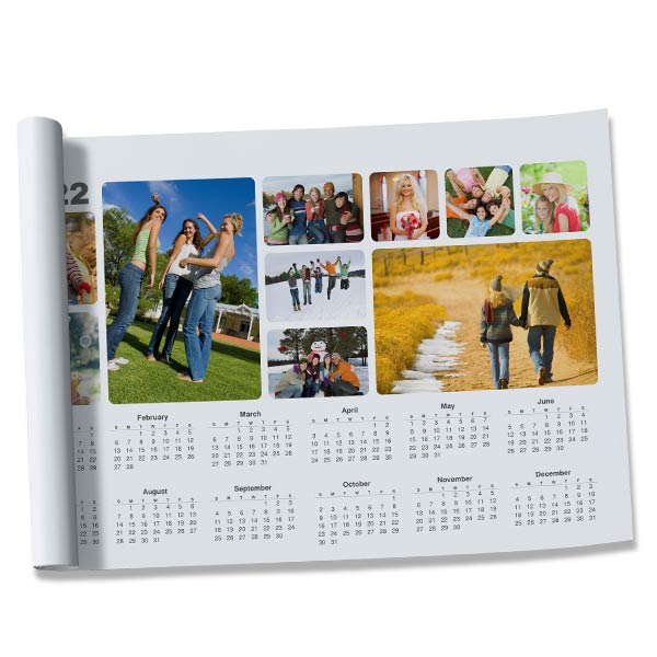 Customize your own 2022 calendar by adding your own photos to our 12x18 Calendar Wall Poster.