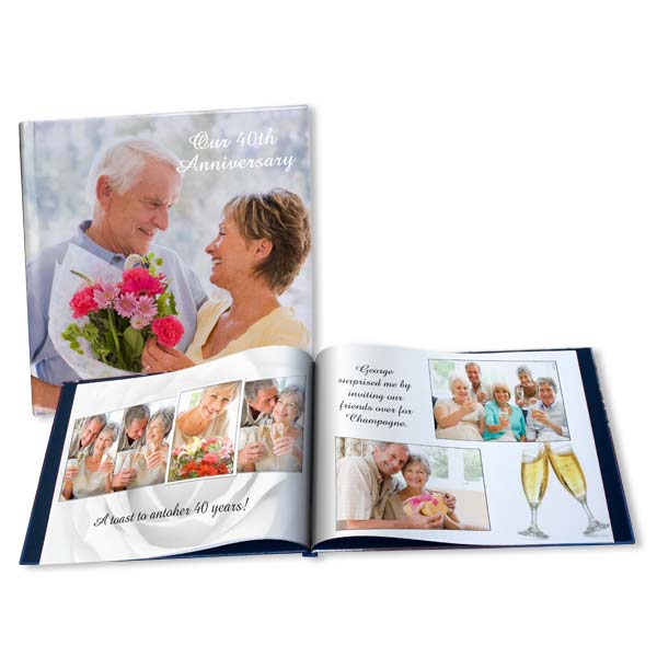 Commemorate an anniversary in style with our fully customized anniversary photo albums and books.