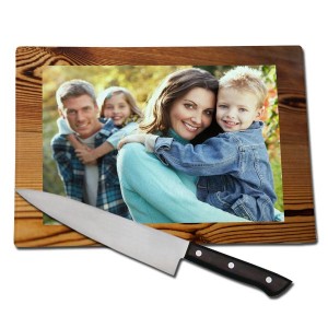 Design your glass cutting board using your favorite photos and text for a personalized look.