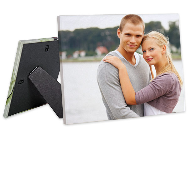 Decorate a shelf or table top with custom printed easel back canvas.