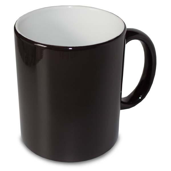 All Black Cool Magic Mug, Changes when hot