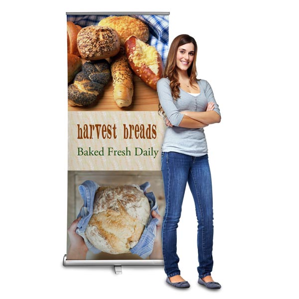Our roll up banner can be fully customized with your text and photos for any planned event.