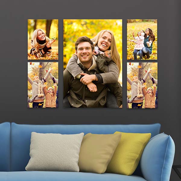 Customize your own canvas wall layout with our custom printed canvas clusters.