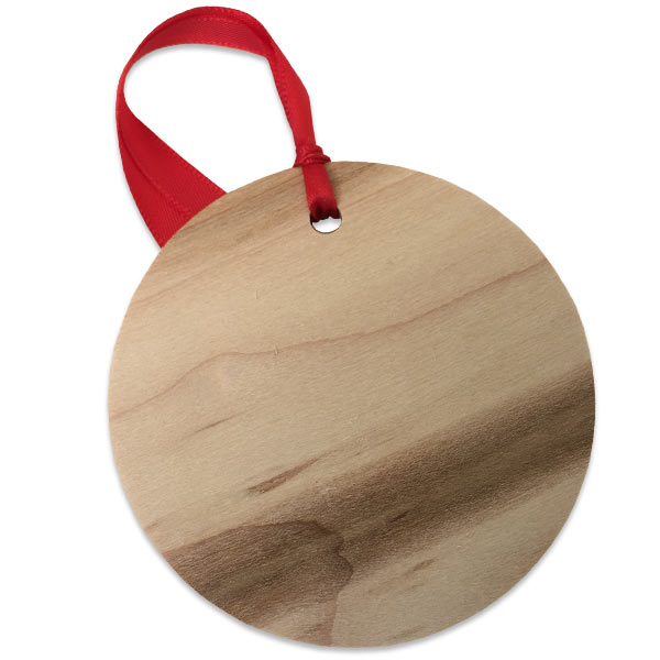 Natural wooden grain back of ornament