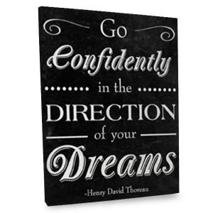 Gallery Style Canvas with a Wrapped edge Featuring a Quote by Henry David Thoreau