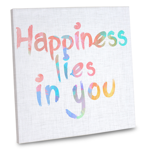 Incorporate a happy quote into your home's decor with our happiness quote canvas.