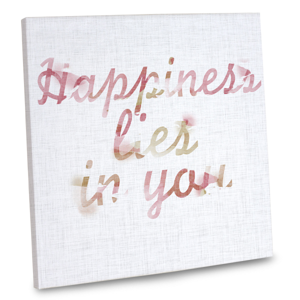Add interest to your home decor with our Happiness In You canvas quote.