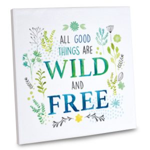 Incorporate a light and fun flair into your decor with our quote decor canvas.