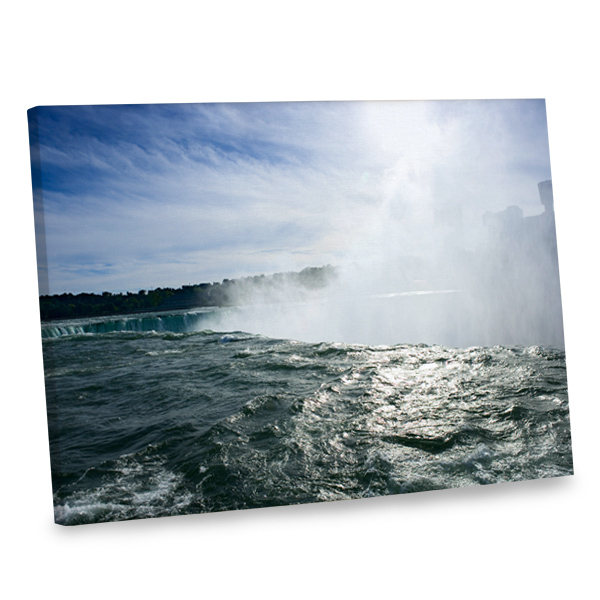 Our waterfall canvas photo print is printed in the highest quality with wrapped edges.