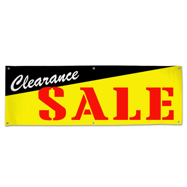 Pre-printed Clearance Sale Banner for your small business size 6x2