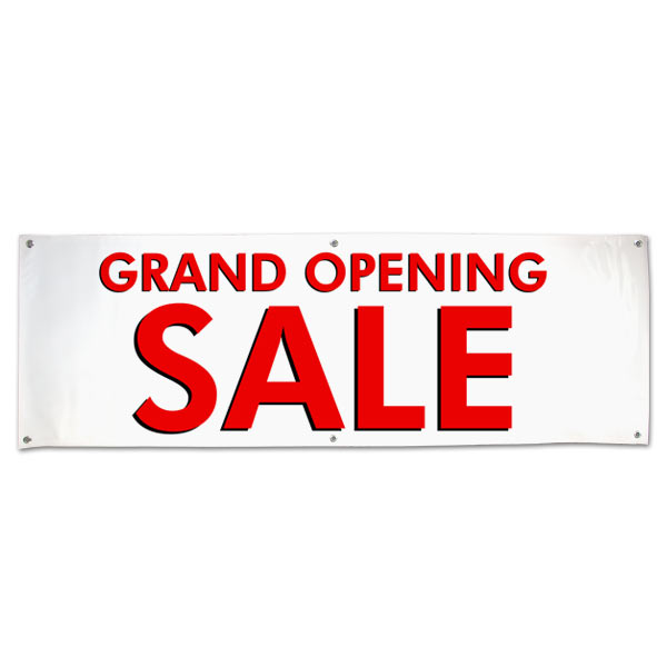 Grand Opening Sale banner for your small business, Large Red Sale Text size 6x2