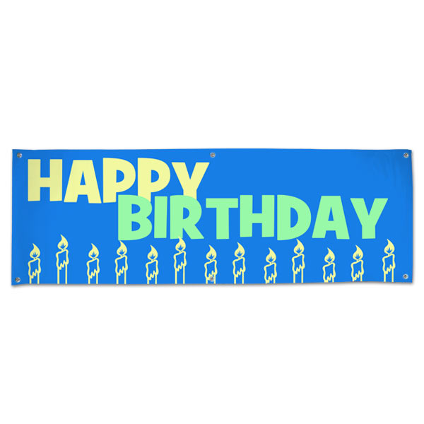 Decorate for your Birthday party and event with a Happy Birthday Banner size 6x2