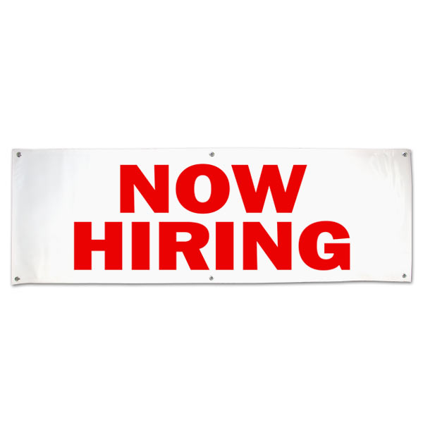 NOW HIRING SERVERS Banner Sign NEW Larger Size Best Quality for The $$$ 