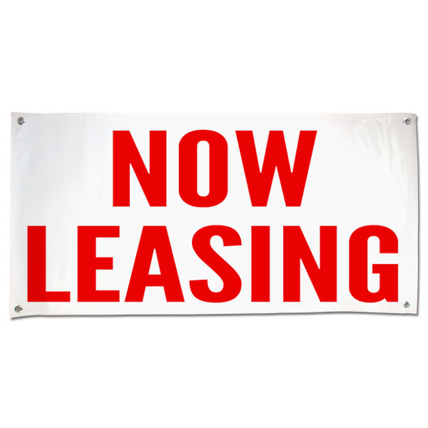 Now Leasing Sign 24W x 91H Inches Tubie Banner 