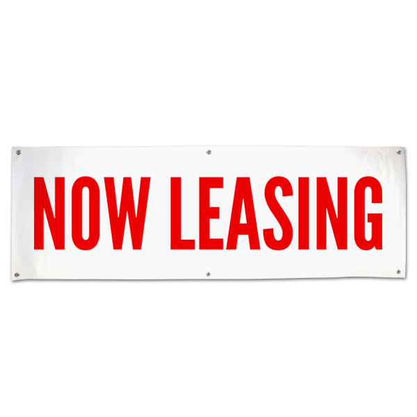 Lease your space with this Commercial Real Estate Now Leasing Banner size 6x2