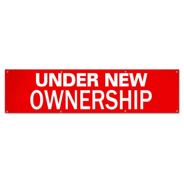 Let your customers know that things have changed for the better with an Under new Ownership banner size 8x2