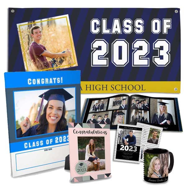 Create custom graduation gifts for your 2023 graduation and announce the occasion to all.
