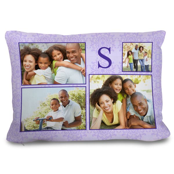 Photo collage couch pillow for your home or office to show of and share memories