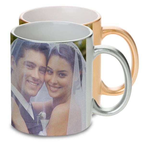 Create an elegant metallic photo mug for special occasions