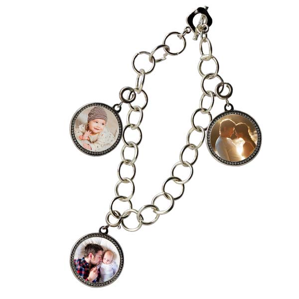 Photo charm bracelets filled with pictures are perfect for keeping your memories close.