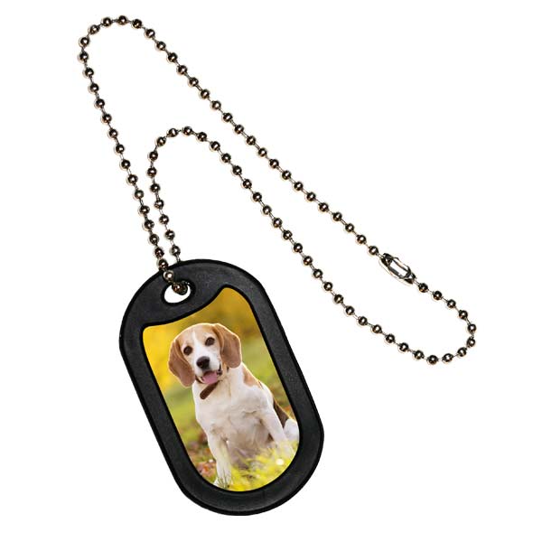 Custom full color photo dog tag necklace with front and back printing