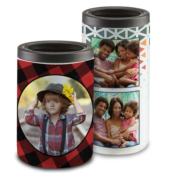 Custom aluminum can coolers with photos