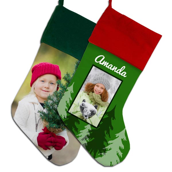 Personalize your own holiday stocking with a photo and a name
