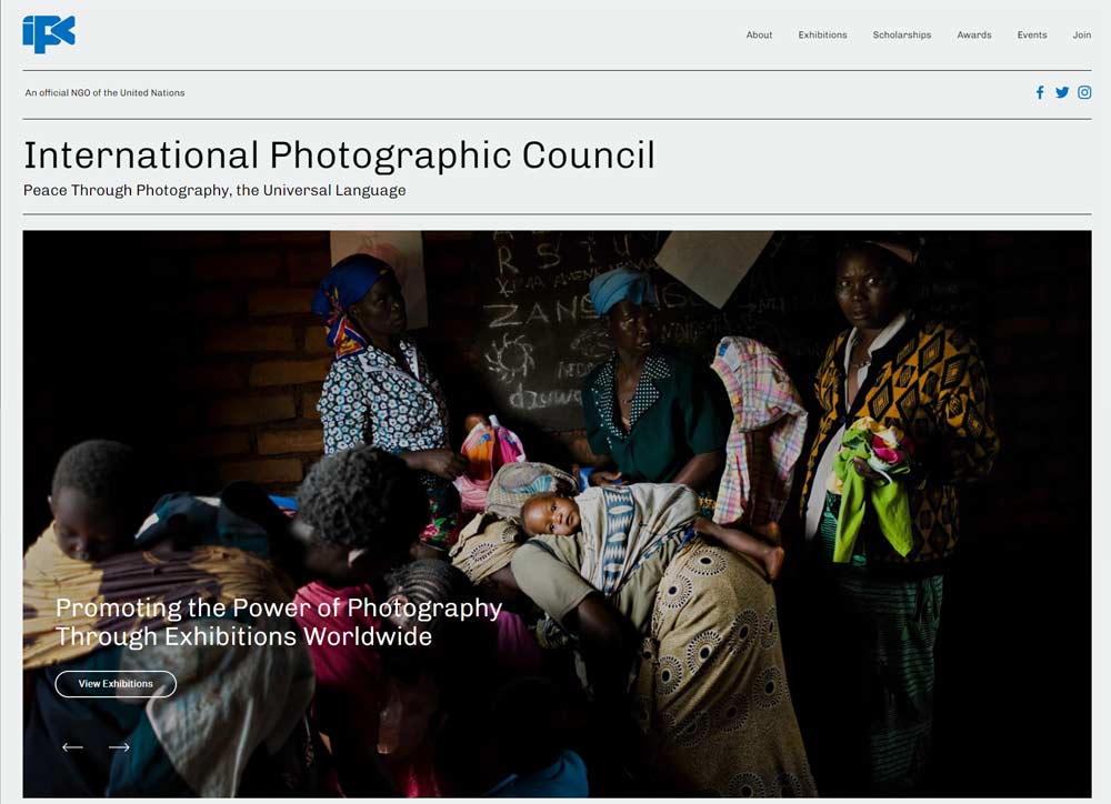 International Photographic Council Peace Through Photography, the Universal Language Website